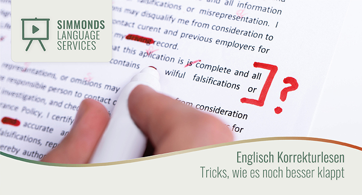 Englisch Korrekturlesen Korrektorat